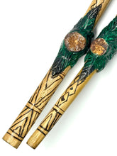 Load image into Gallery viewer, Tepi (serving pipe), Carved bamboo with caapi vine wood