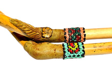 Load image into Gallery viewer, Tepi (serving pipe), Amazonian wood with beadwork and leaf carving