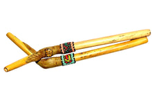 Load image into Gallery viewer, Tepi (serving pipe), Amazonian wood with beadwork and leaf carving
