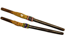 Load image into Gallery viewer, Tepi (serving pipe), Amazonian wood with beadwork and leaf carving
